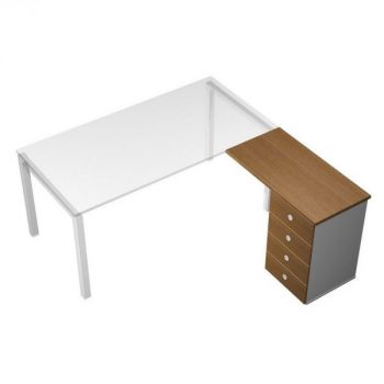 Брифинг-приставка с тумбой 4-ящичной с центральным замком левая/правая КВ 252