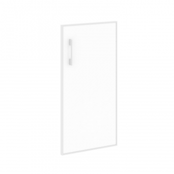 Дверь стекло в раме низкое Lacobel white, правая