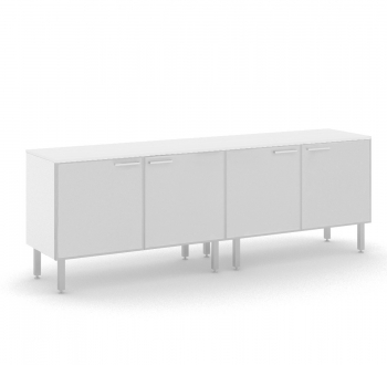 Греденция TETTO L.200 4 glass doors,TOP WHITE, cacass WHITE