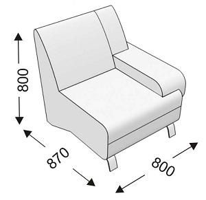 Кресельная секция с 1 подлокотником (левым) Кресельная секция с 1 подлокотником (левым)