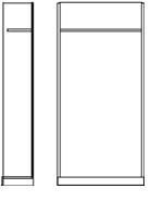 МОДУЛЬ ПЛАТЯНОГО  ШКАФА  965,  (Подиум , 1 полка с вешалкой, задняя ст. и боковины) 01171-RO LX