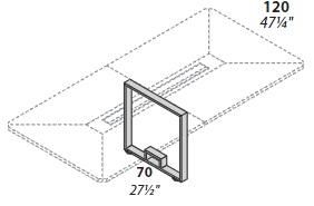 Опора центральная для стола переговоров, хромированная