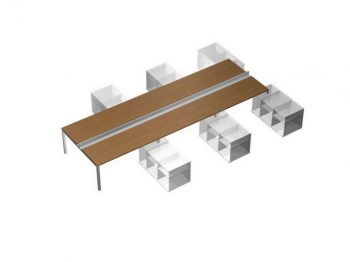 Рабочая станция (6х160) с ProSystem на 6-ти опорных тумбах левых-правых