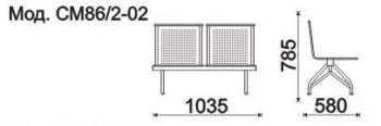 Секция 2-х местная, каркас - Белый Стилл (2-х местн.)