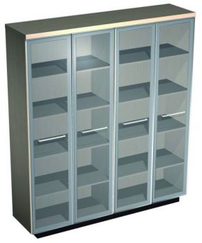 Шкаф для документов со стеклянными высокими дверьми