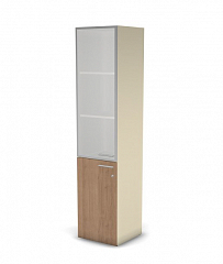 Шкаф MDF с матовым стеклом 5 уровней с замком, левый