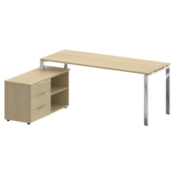 Стол рабочий руководителя с опорной тумбой левый БГ.СРТ-5.7 Л