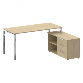 Стол рабочий руководителя с опорной тумбой правый БГ.СРТ-4.7 Пр