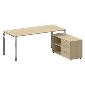 Стол рабочий руководителя с опорной тумбой правый БГ.СРТ-5.8 Пр