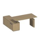 Стол руководителя на электроприводе на опорной тумбе правый, без экрана ИН 133 ГР