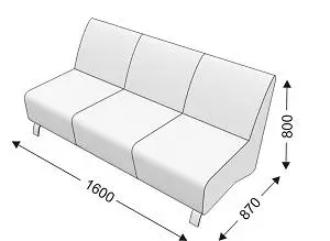 Диванная секция тройная без подлокотников KLERK-5. Фото 1