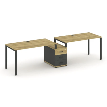 Рабочая станция 2 места с 1 опорной тумбой CN.ORS-304 A. Фото 1