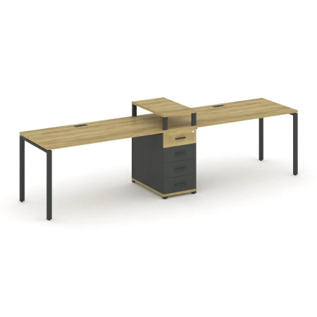 Рабочая станция 2 места с 1 опорной тумбой CN.ORS-420 A. Фото 1