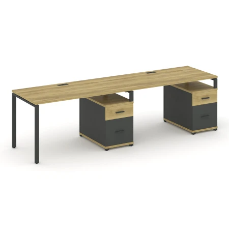 Рабочая станция 2 места с 2 опорными тумбами CN.ORS-313 A. Фото 1