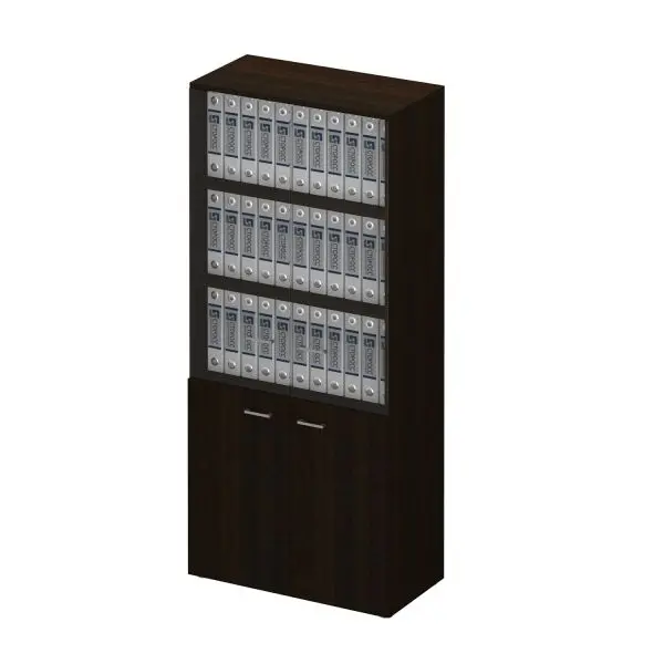 Шкаф для документов со стеклянными тонированными дверьми без рамки 983. Фото 1