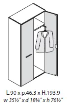 Шкаф высокий с гардеробом 156 934. Фото 1