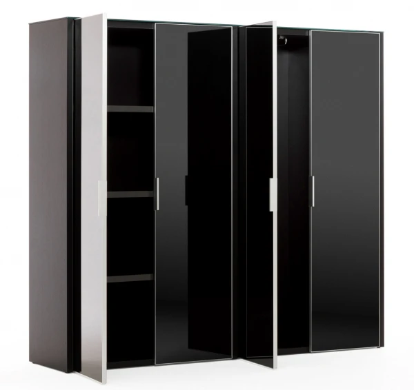 Шкаф для бумаг LIB4/899 + LIBW/899 + LIBSH/899 BLACK GLASS. Фото 1