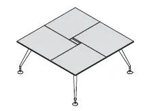 Стол для переговоров, ножки крашенные 156375. Фото 1