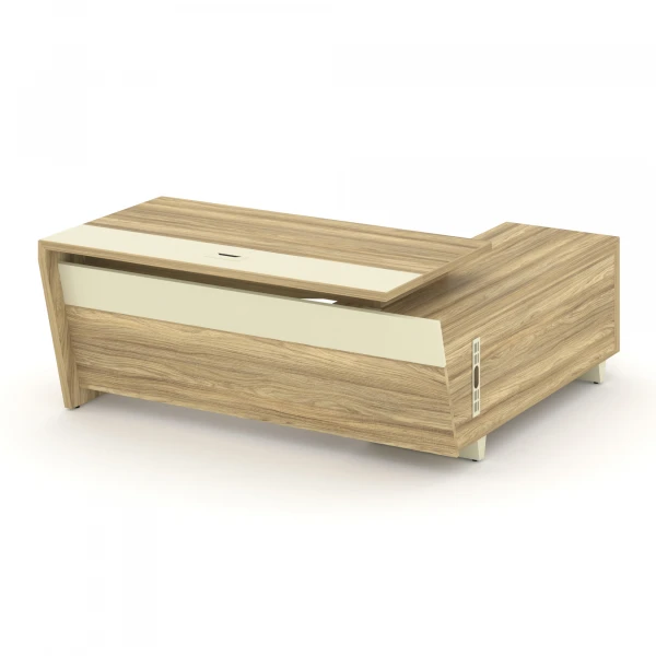 Стол руководителя с опорной тумбой, левый COR.SRT-18(L). Фото 1