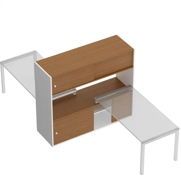 Тумба опорная 180 c надстройкой-полкой с отверстиями под кабель-канал КВ 2008 БВ. Фото 1