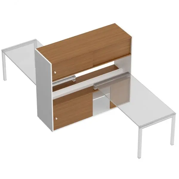 Тумба опорная 180 c ProSystem и надстройкой-полкой с отверстиями под кабель-канал КВ 2007 БВ. Фото 1